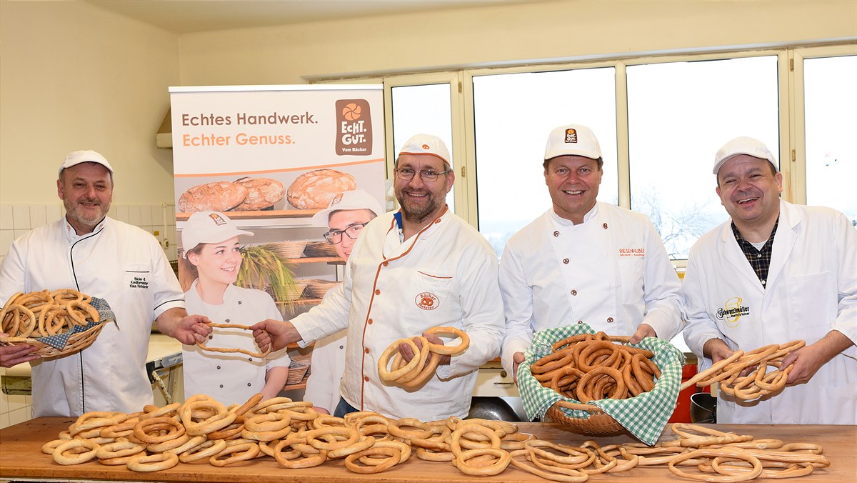 Bäckermeister von Amstetten (v.l.n.r.): Klaus Kirchdorfer, Karl-Heinz Kammerhofer, Christian Riesenhuber und Hannes Schwarzlmüller