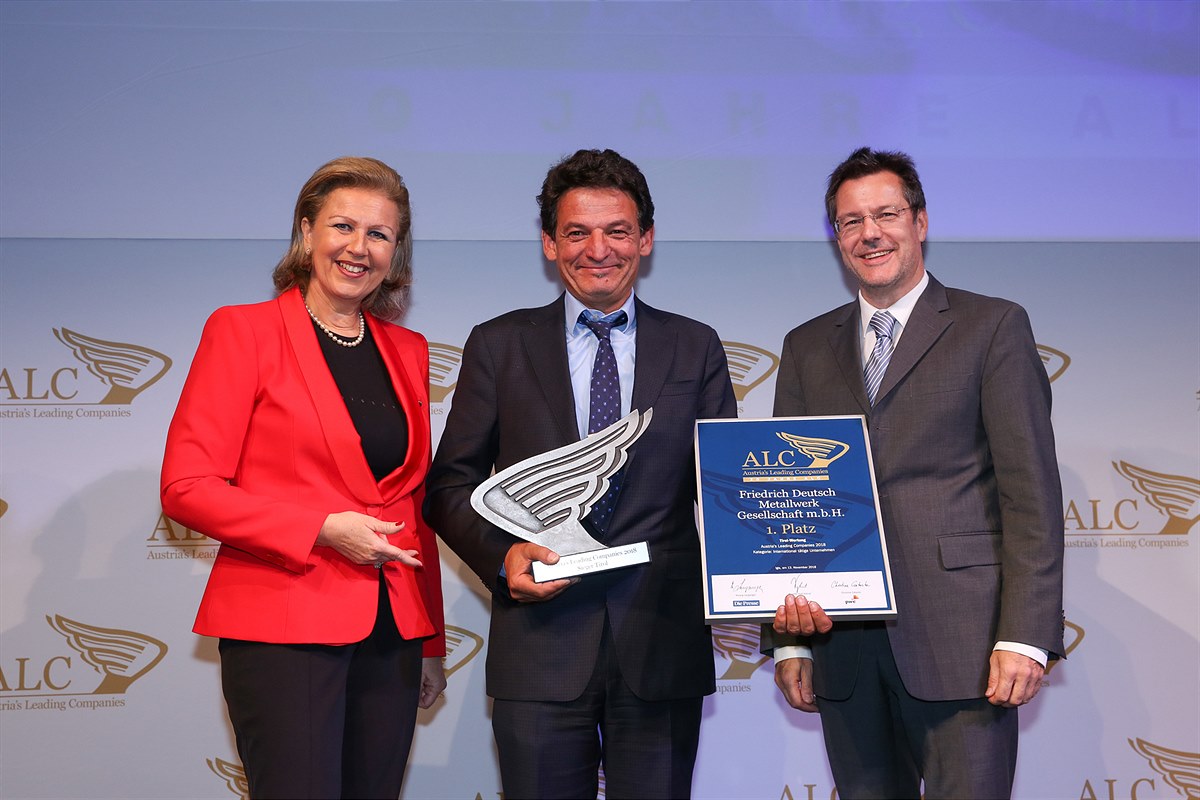 1. Platz Kategorie International für Friedrich Deutsch Metallwerk GmbH (v. li.):