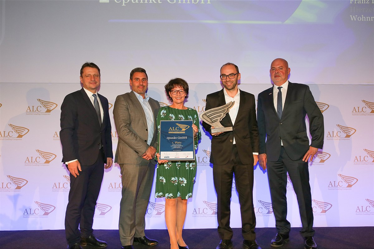1. Platz Kategorie: National Klein- und Mittelbetriebe für die ePunkt GmbH aus Linz (v. li.):