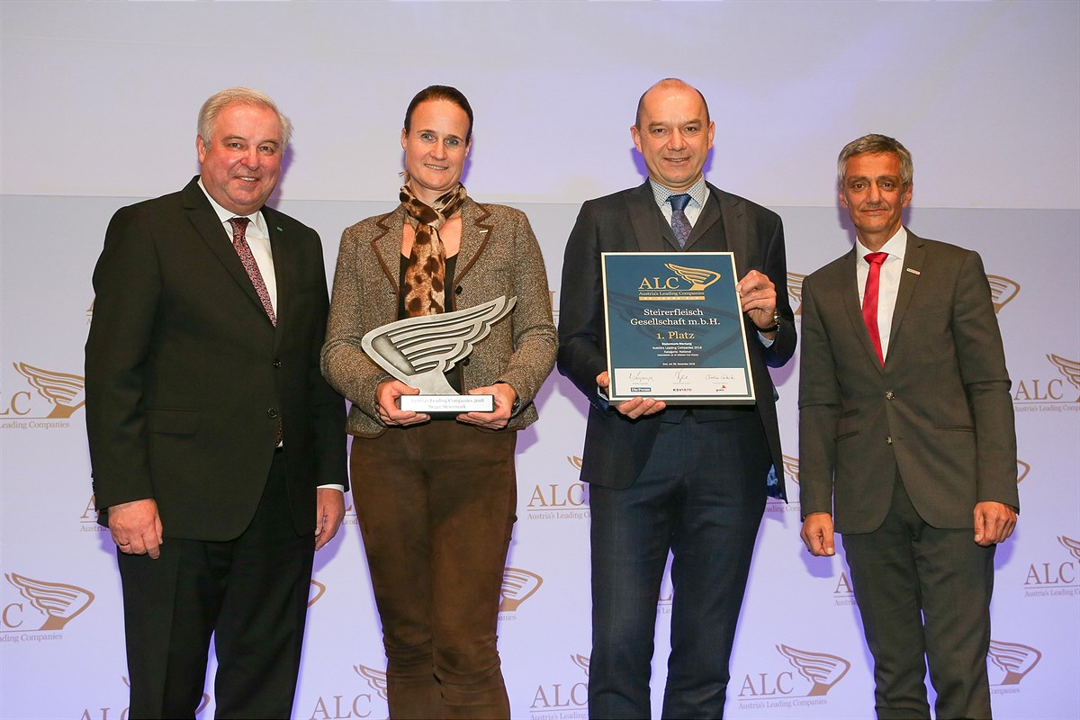 1. Platz Kategorie: National Großbetriebe für die Steirerfleisch GmbH (v.l.):