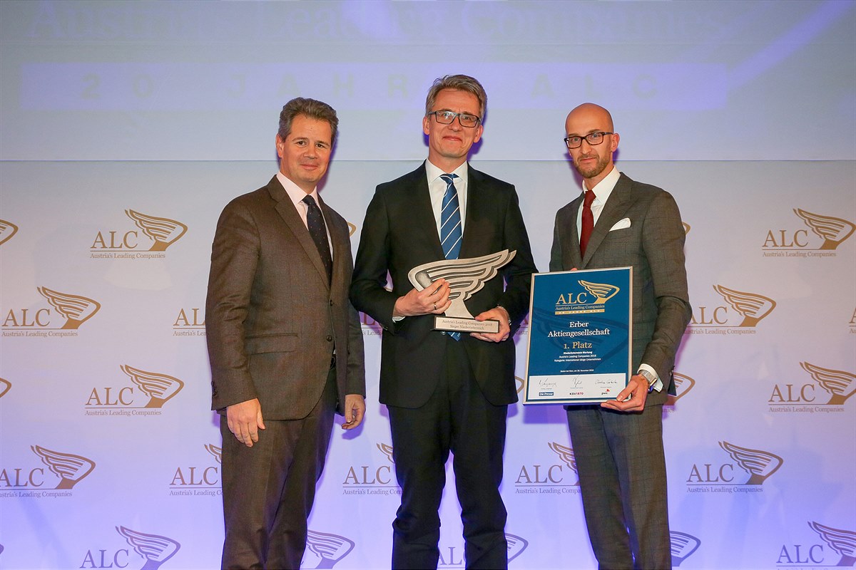 ALC Niederösterreich: 1. Platz Kategorie: International für die Erber AG (v. l.):