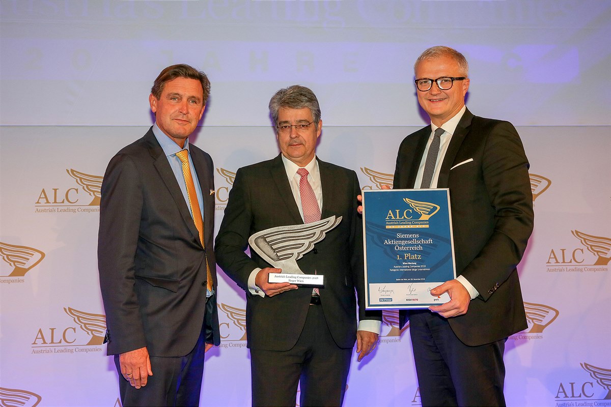 ALC Wien: 1. Platz Kategorie: International für die Siemens AG Österreich (v.l.):