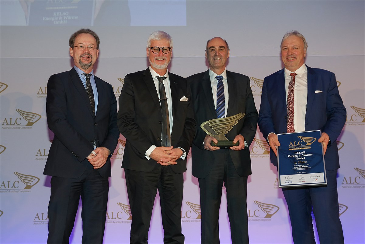 Auszeichnung 1. Platz Kategorie National Großbetriebe für die Kelag Energie & Wärme GmbH (v.l.):