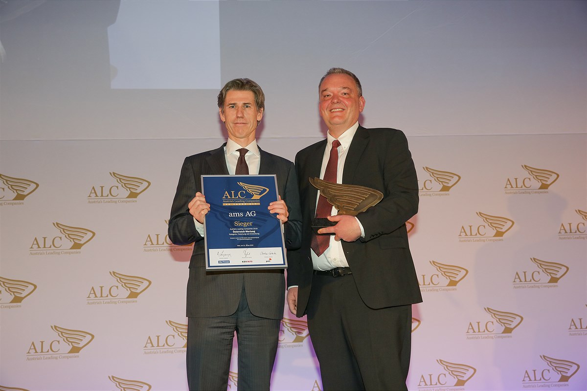 Auszeichnung Sieger Leading Companies Kategorie Forschung & Entwicklung für die ams AG: