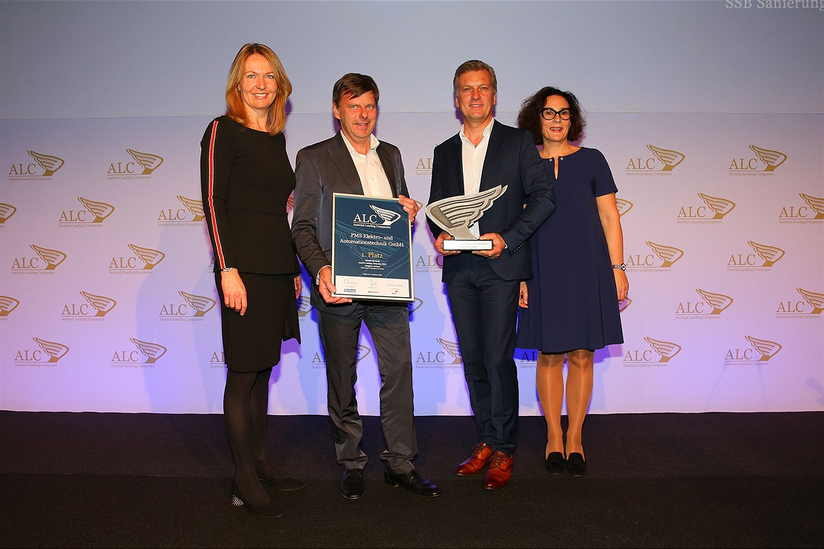 Auszeichnung Sieger Kategorie National tätige Unternehmen „Großbetriebe“ für die PMS Elektro- und Automationstechnik GmbH 