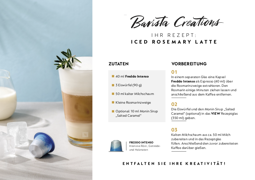 BARISTA CREATIONS For Ice: Rezept Rosemary Latte