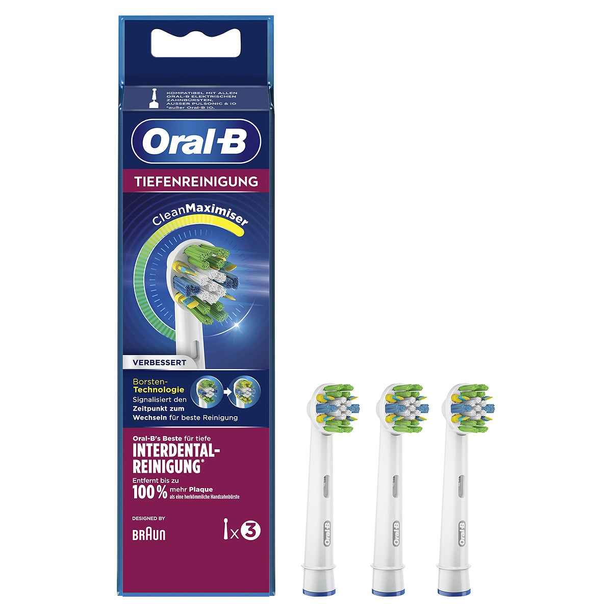 Oral-B Aufsteckbürsten Tiefenreinigung mit CleanMaximiser-Technologie