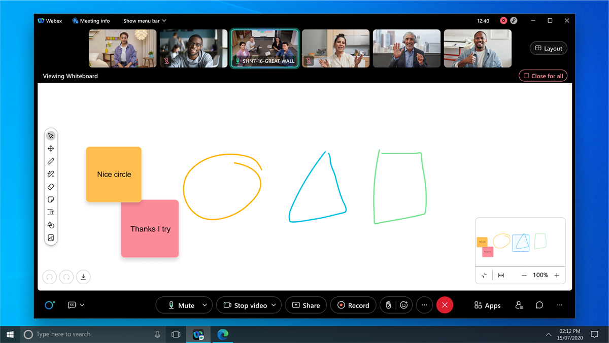 Webex Whiteboards in Meeting